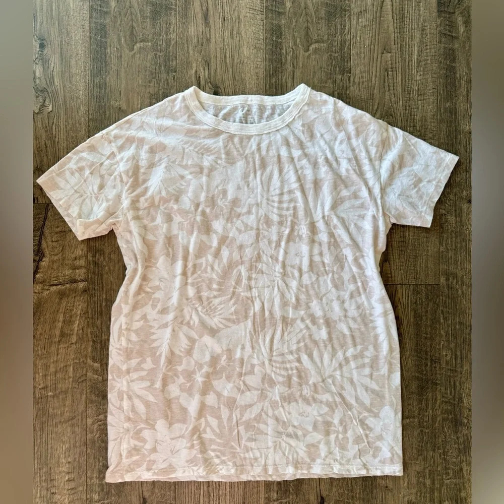 Aerie Distressed Tropical Boyfriend Tee